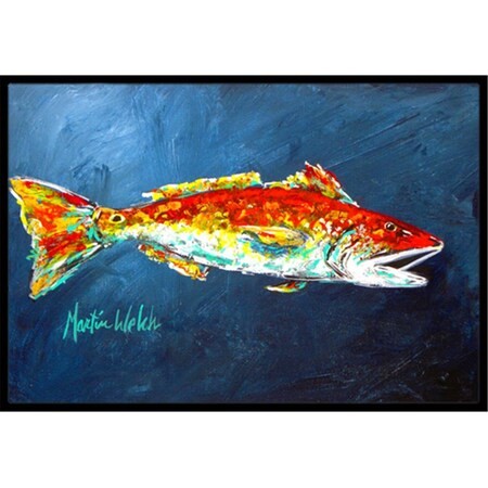 Carolines Treasures 18 x 27 in. Fish-Red Fish Red For Jarett Indoor & Outdoor Doormat CA65556